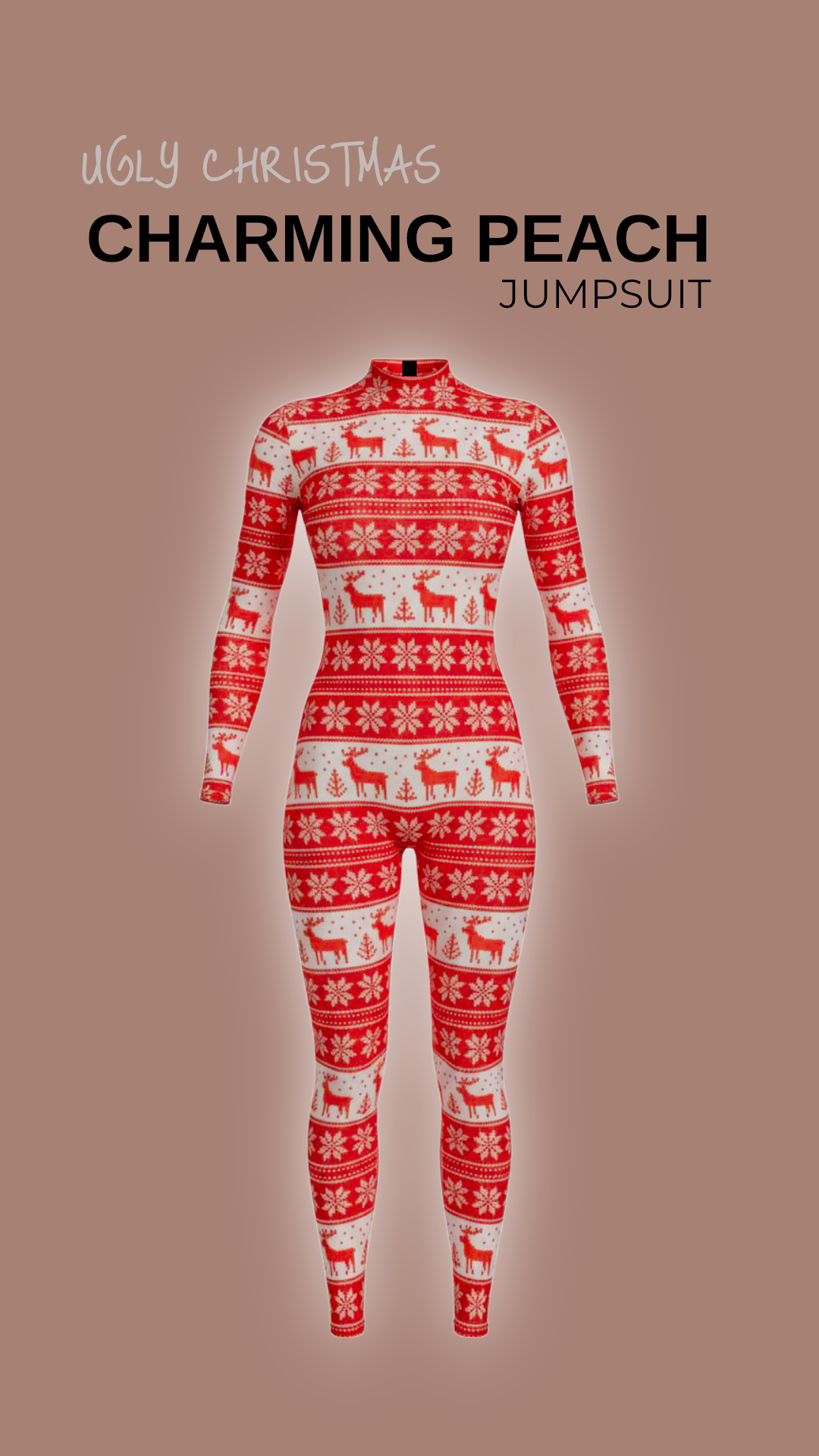 Charming Peach Jumpsuit - Ugly Christmas