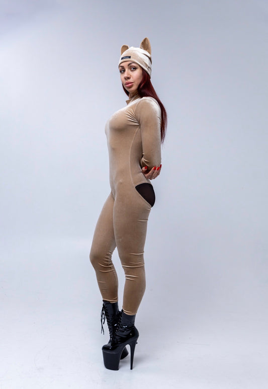 Zip-Up Charming Peach Jumpsuit