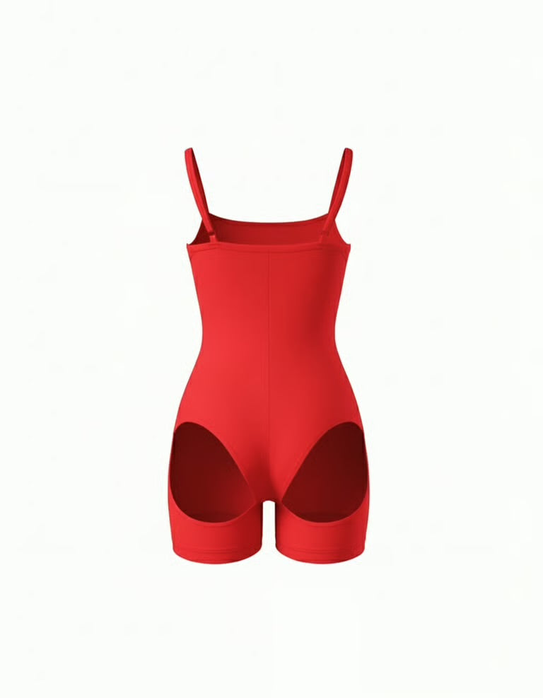 Charming Peach Bodysuit (with bicycle shorts)