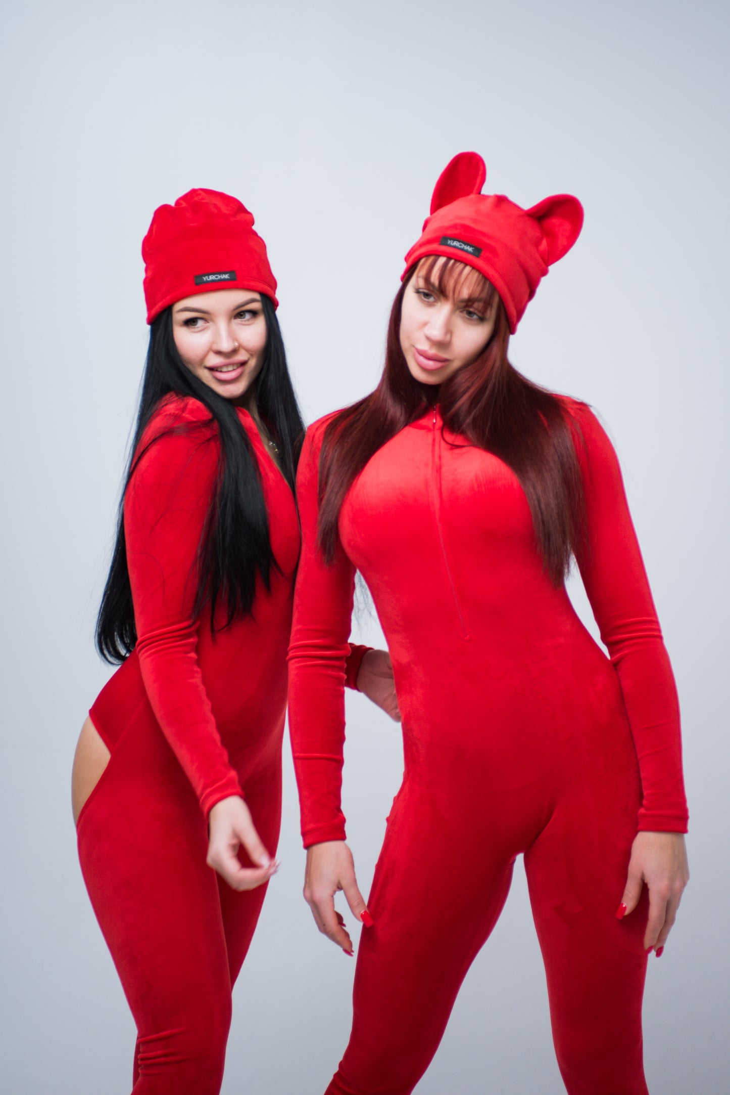 Zip-Up Charming Peach Jumpsuit - Christmas