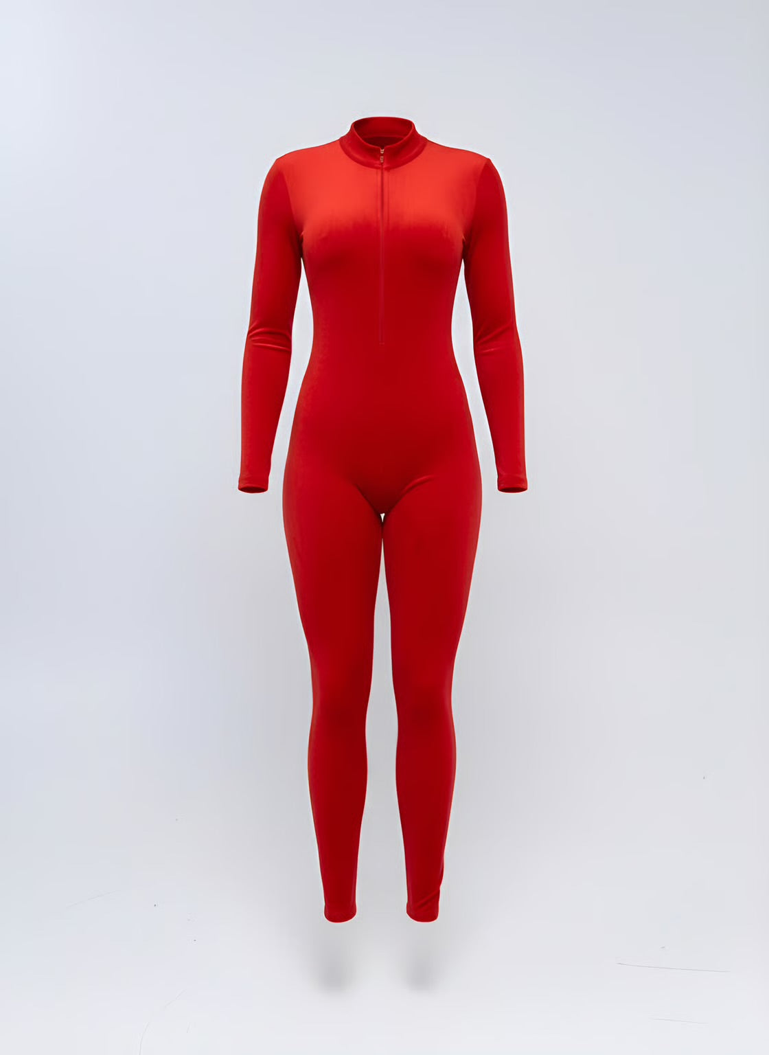 Zip-Up Charming Peach Jumpsuit - Christmas