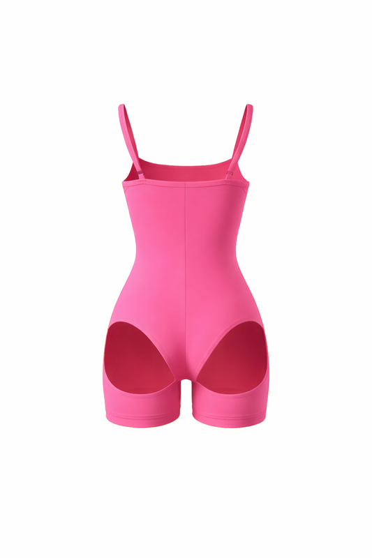 Charming Peach Bodysuit (with bicycle shorts)