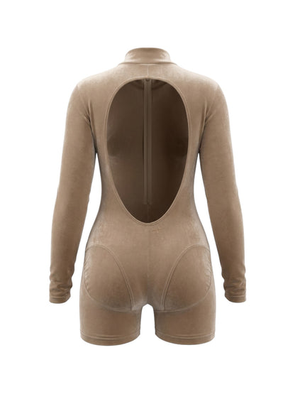 Modest Peach Zip Up Playsuit
