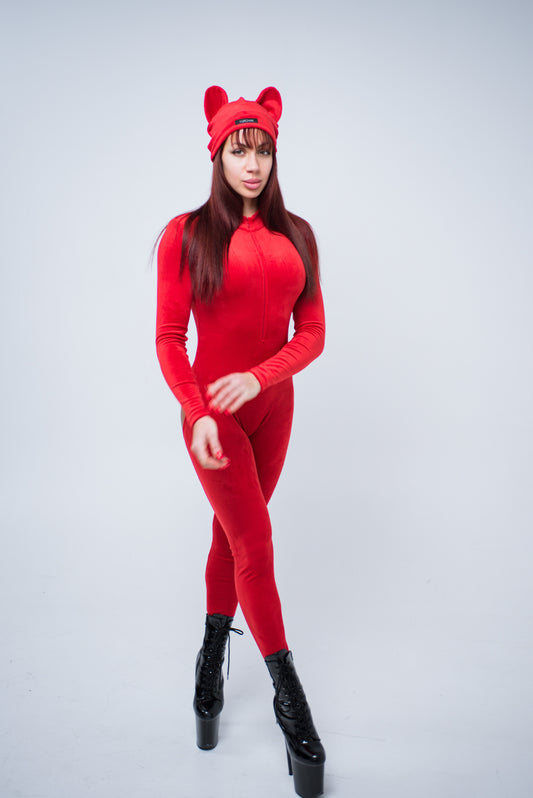 Zip-Up Charming Peach Jumpsuit