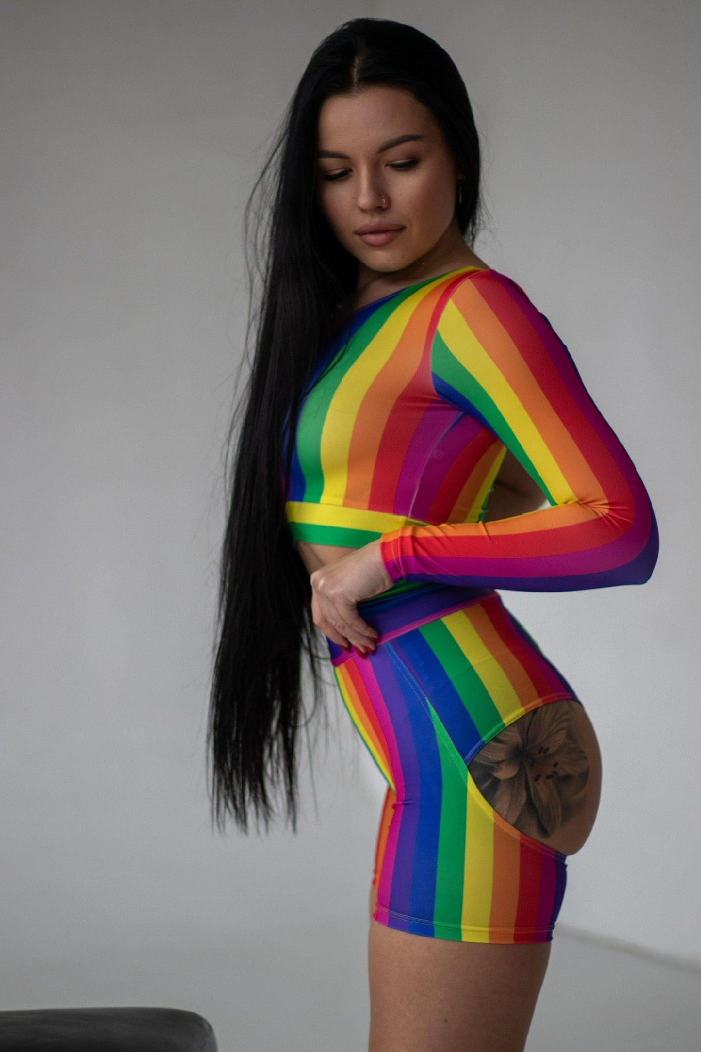 One Sleeve Top - Rainbow