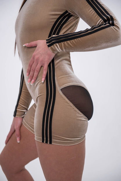 Black Eyed Peach Long Sleeve Playsuit