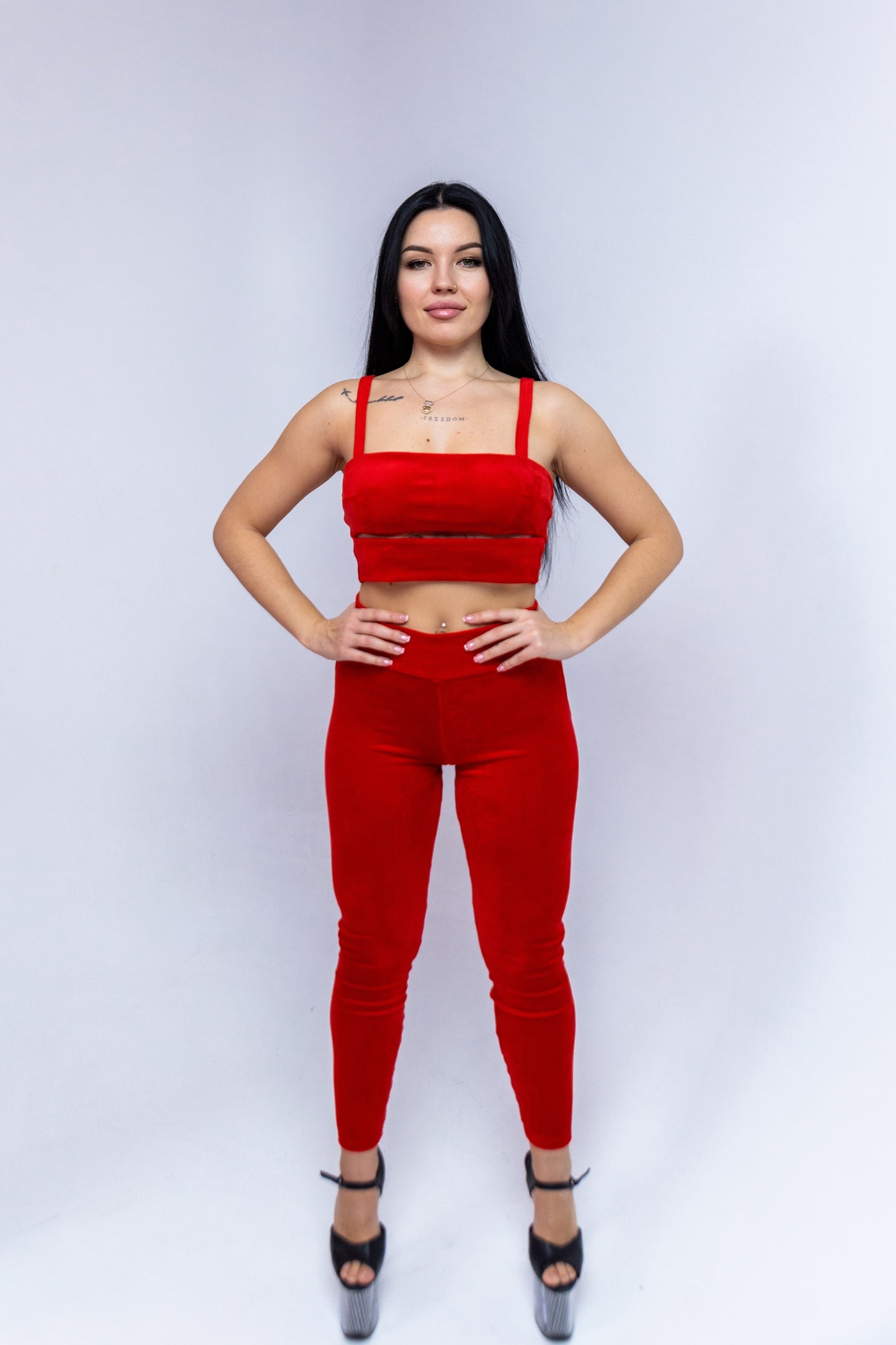 Charming Peach Leggings - Christmas