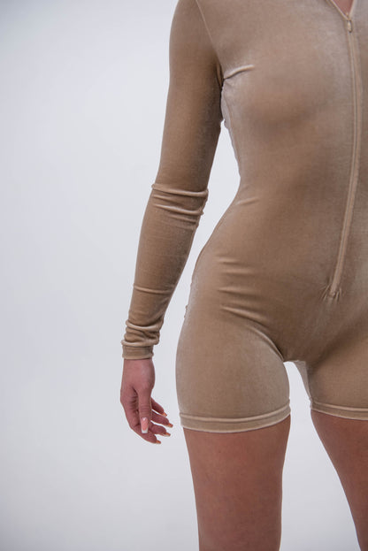 Modest Peach Zip Up Playsuit
