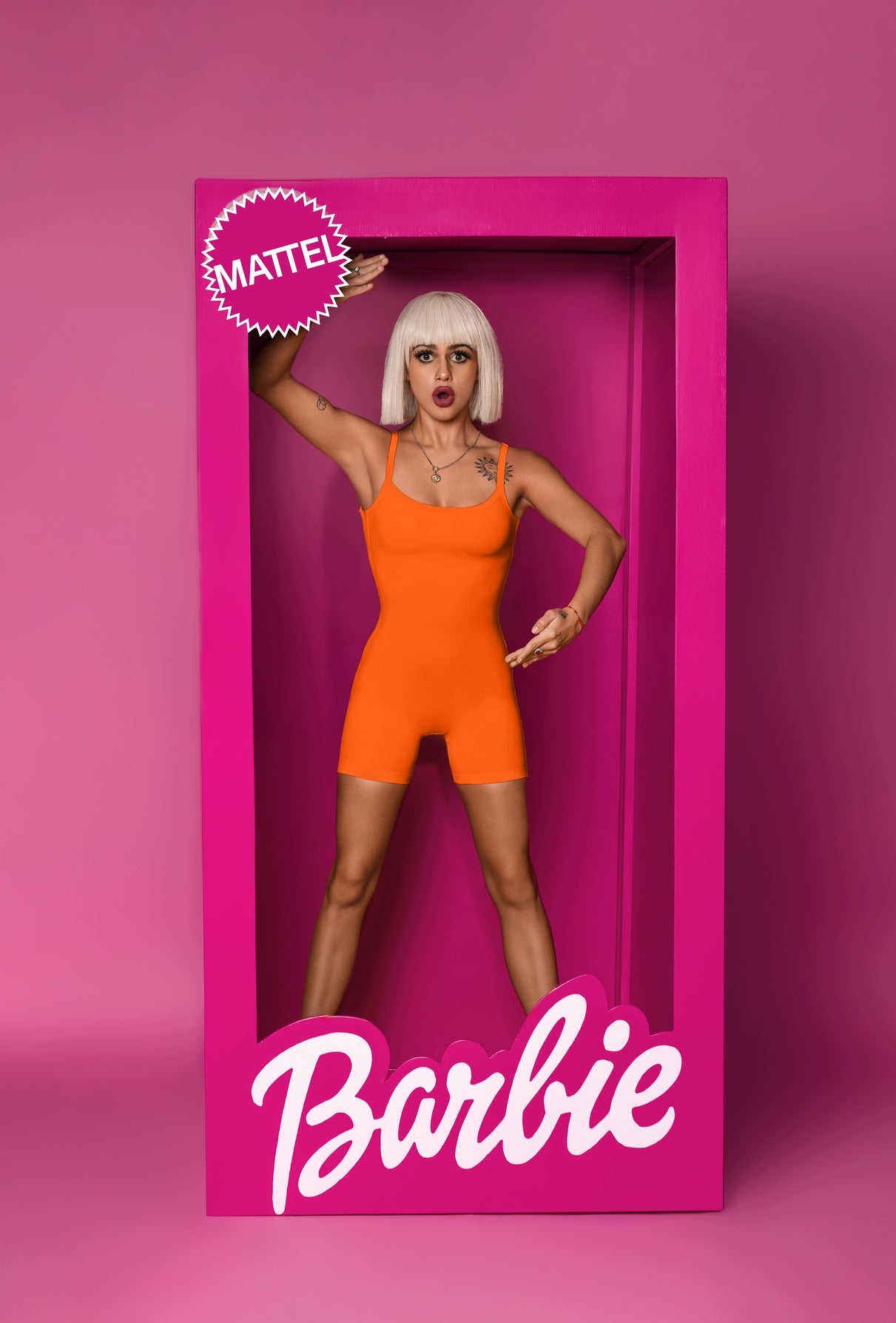 Charming Peach Bodysuit (with bicycle shorts)