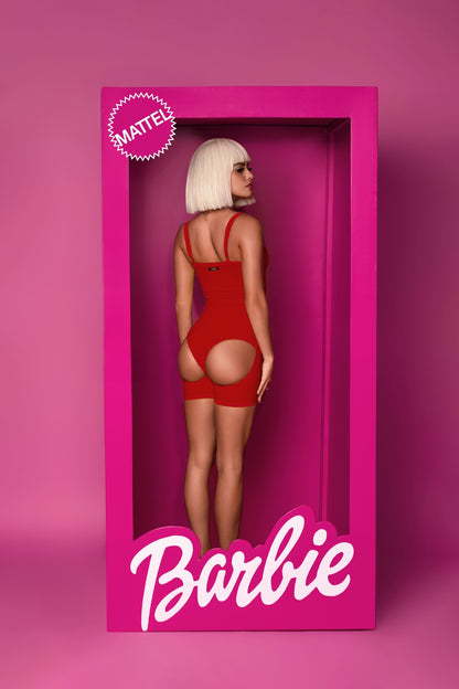 Charming Peach Bodysuit (with bicycle shorts)