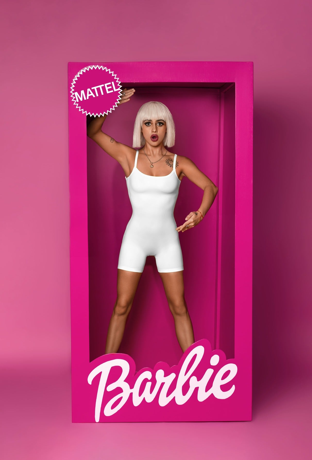 Charming Peach Bodysuit (with bicycle shorts)