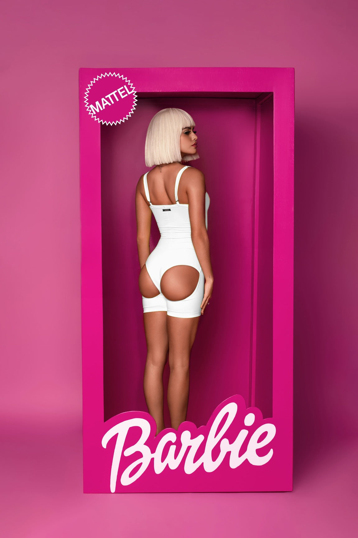 Charming Peach Bodysuit (with bicycle shorts)